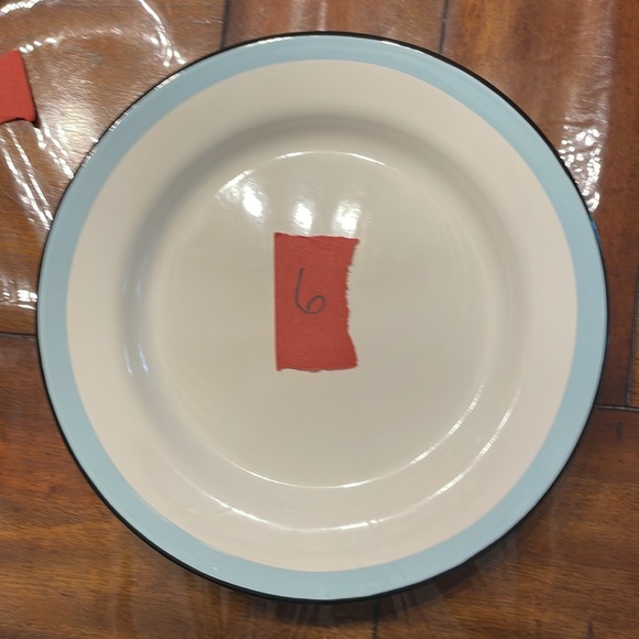 NWOT Set of 6 Hearth & Hand Magnolia Enamel Dinner Plates Farmhouse - Picture 9 of 13